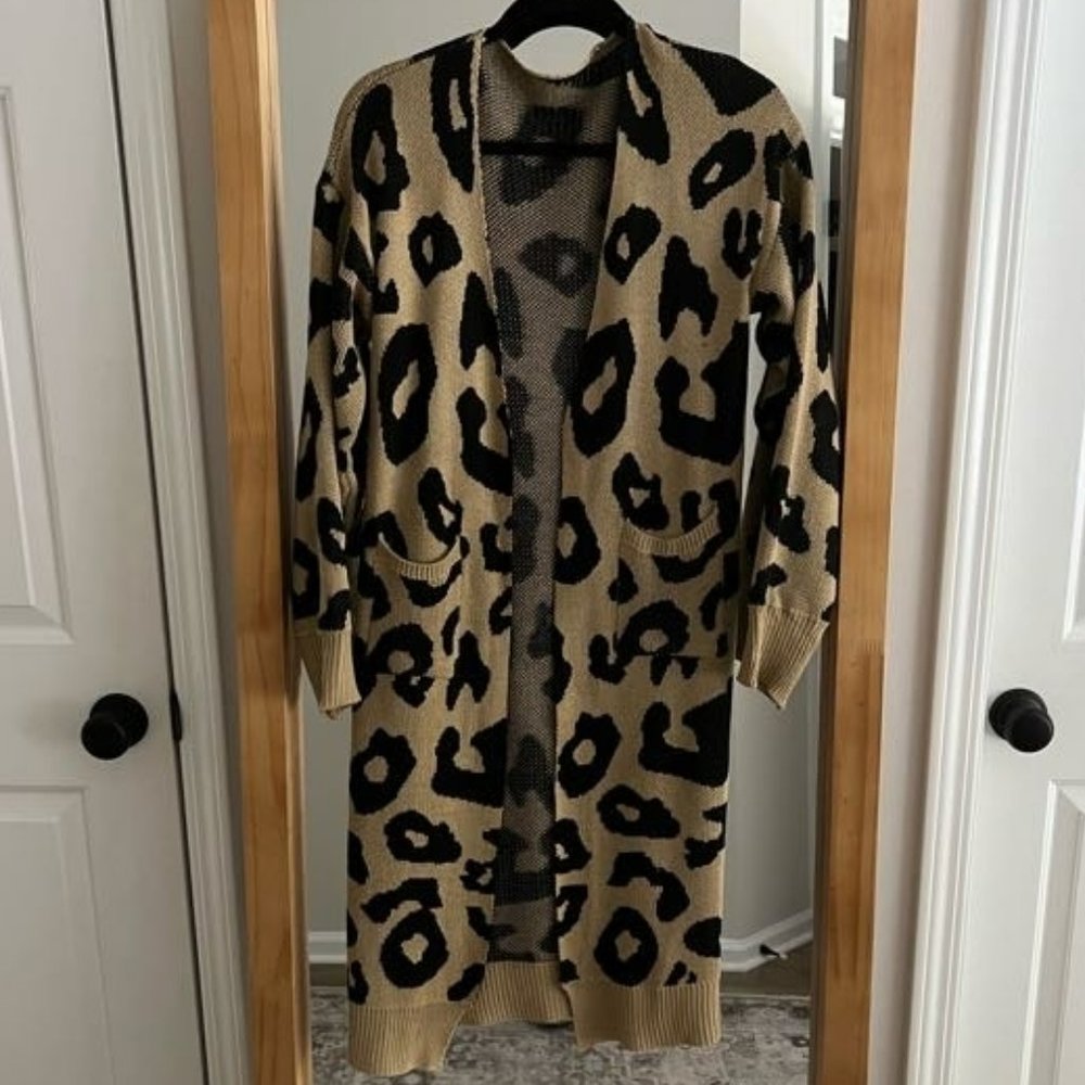 Leopard Long Cardigan Sweater